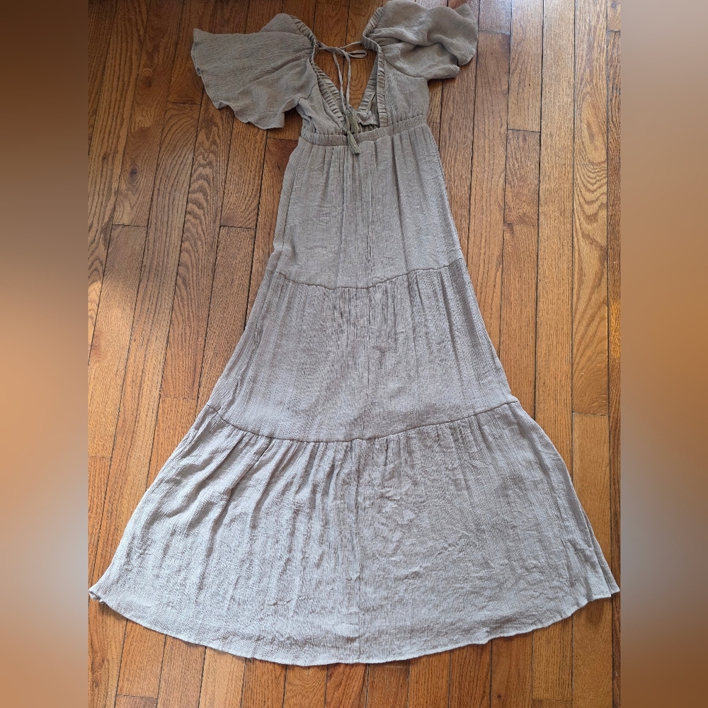 Hyfve  Neutral Tiered Maxi Dress with V-Neck - Picture 4 of 4